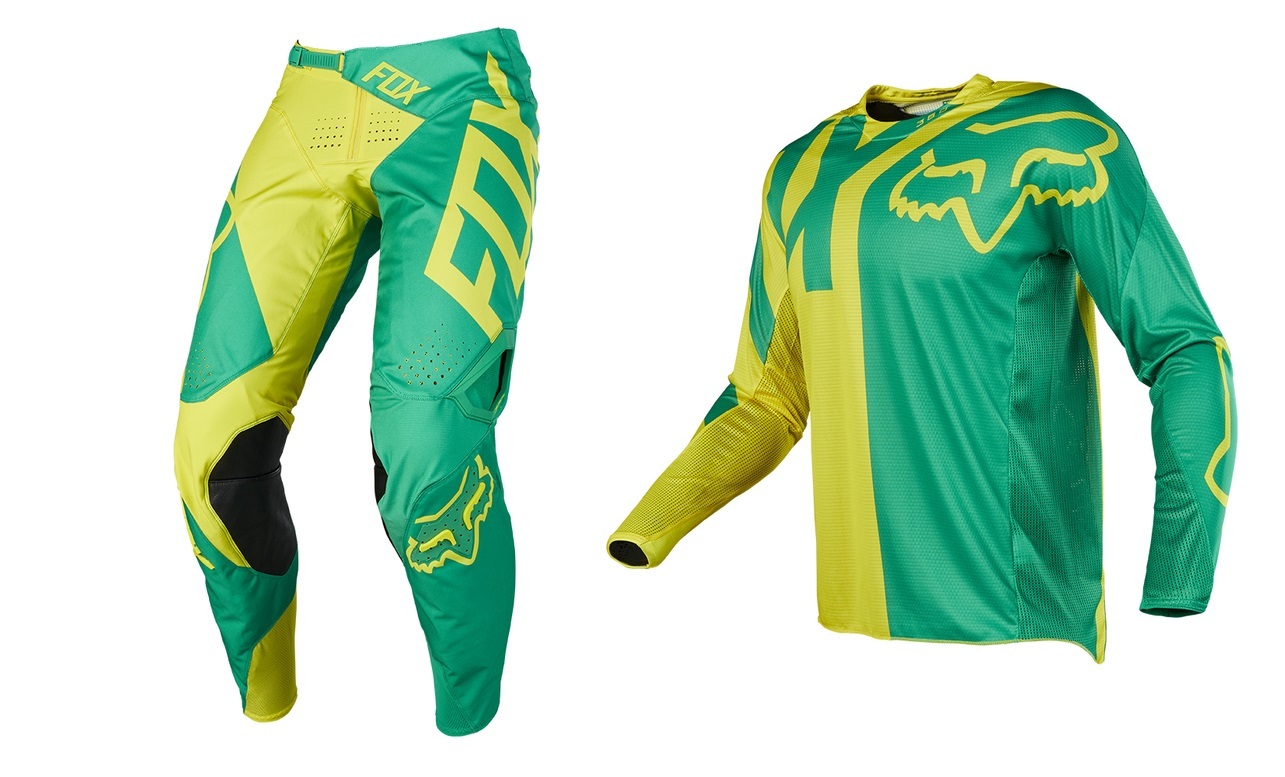 FOX RACING 360 PREME 2018 GEAR GREEN / YELLOW - AUSSIE LARGE JERSEY 34 ...