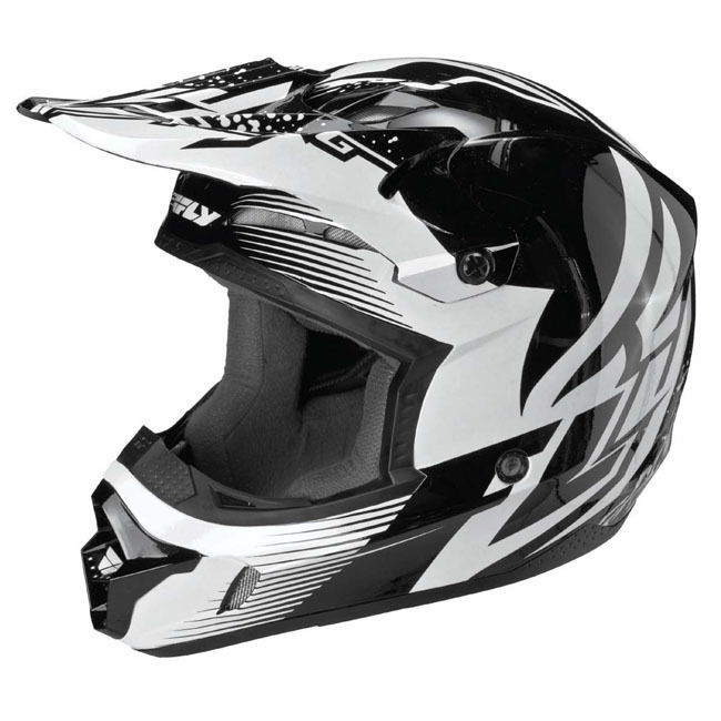 FLY RACING KINETIC INVERSION HELMET MX DIRT BIKE BLACK WHITE SIZE MEDIUM