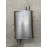 AUSPAC EXHAUST MUFFLER M2060 OVAL 2 1/4 INCH 57.2 MM ID IN OUT STRAIGHT THROUGH