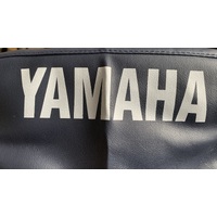 VINYL SEAT COVER YAMAHA MOTO 4 YFM 225 250 350 DARK BLUE WITH WHITE LETTERING