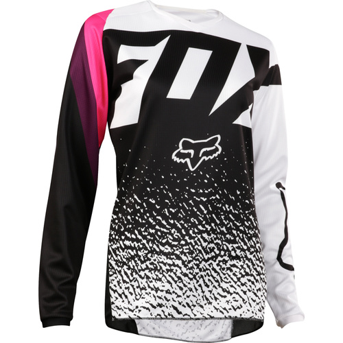 FOX RACING MX JERSEY GIRLS BLACK WHITE PINK 180  SIZE YOUTH LARGE