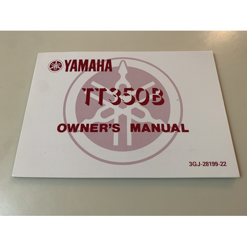 YAMAHA TT 350 B OWNERS HAND BOOK MANUAL WIRING DIAGRAM