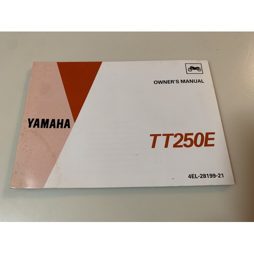 YAMAHA TT 250 E OWNERS HAND BOOK MANUAL WIRING DIAGRAM 4EL-28199-21