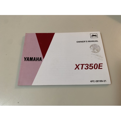 YAMAHA XT 350 E OWNERS HAND BOOK MANUAL WIRING DIAGRAM 4FC-28199-21