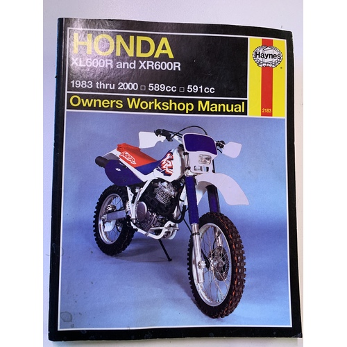 HONDA XL XR 600 R HAYNES OWNERS WORKSHOP MANUAL 589 cc 591 cc 1983 - 2000