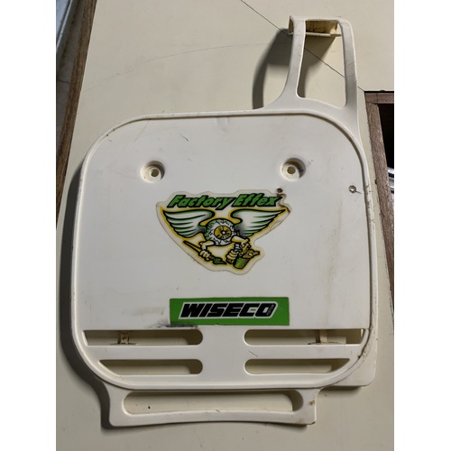 KAWASAKI KX 60 FRONT WHITE NUMBER PLATE 