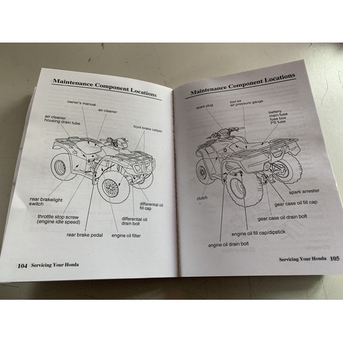 GENUINE HONDA TRX 500 foreman 2005 - 2011 FM OWNERS MANUAL 228 PAGE INFORMATION