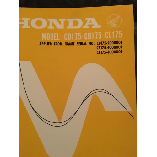 HONDA CD175 CB175  CL175 K3  PARTS  MANUAL-