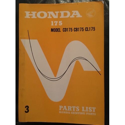 HONDA CD175 CB175  CL175   PARTS  MANUAL-