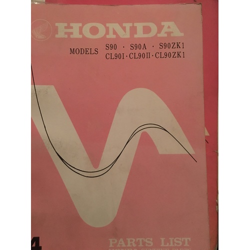 HONDA S90 S90A S90ZK1 CL901 CL9011 CL90ZK1   PARTS  MANUAL-S