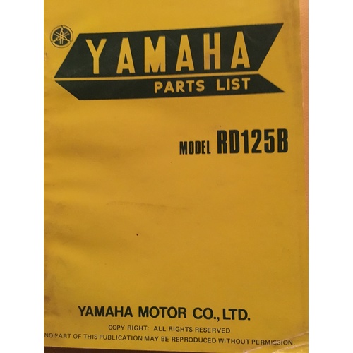 YAMAHA RD125B PARTS  MANUAL