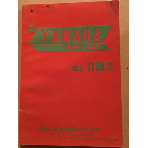 YAMAHA TY80JC PARTS  MANUAL