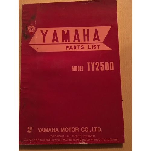 YAMAHA TY250D PARTS  MANUAL