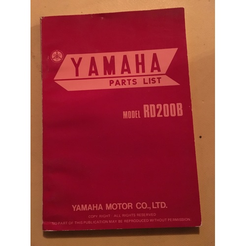 YAMAHA RD200B PARTS  MANUAL