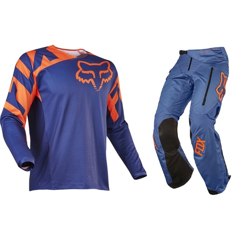 FOX RACING LEGION MX ENDURO GEAR SET BLUE ORANGE OVER BOOT PANTS 38 XL JERSEY