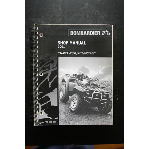 GENUINE BOMBARDIER SERVICE WORKSHOP MANUAL 01 TRAXTER /XT/XL/AUTO/FOOTSHIFT