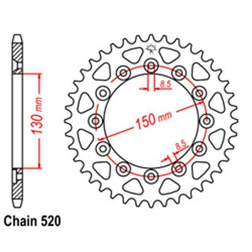 YAMAHA YZ WR 125 250 400 426 450 49 XR 500 48 TOOTH REAR STEEL SPROCKET  JTR 245