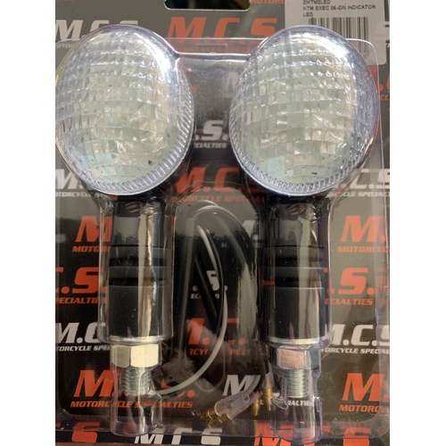 KTM SYTLE LED BLINKERS FRONT OR REAR BULLET TYPE CONNECTORS EURO